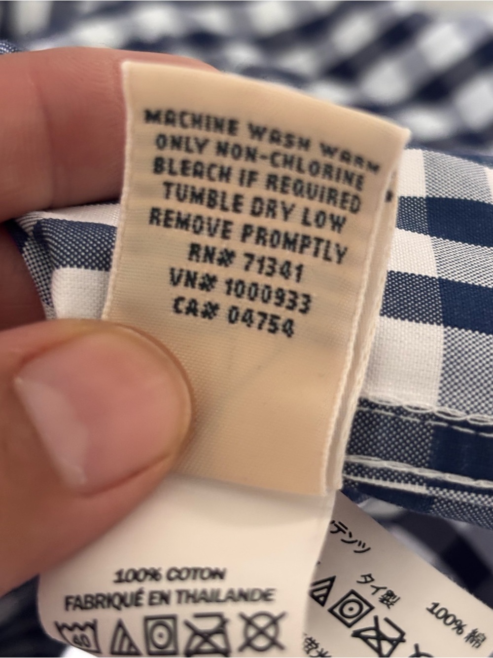 L.L. Bean Black & White Gingham Button-Down - Picture 11 of 13